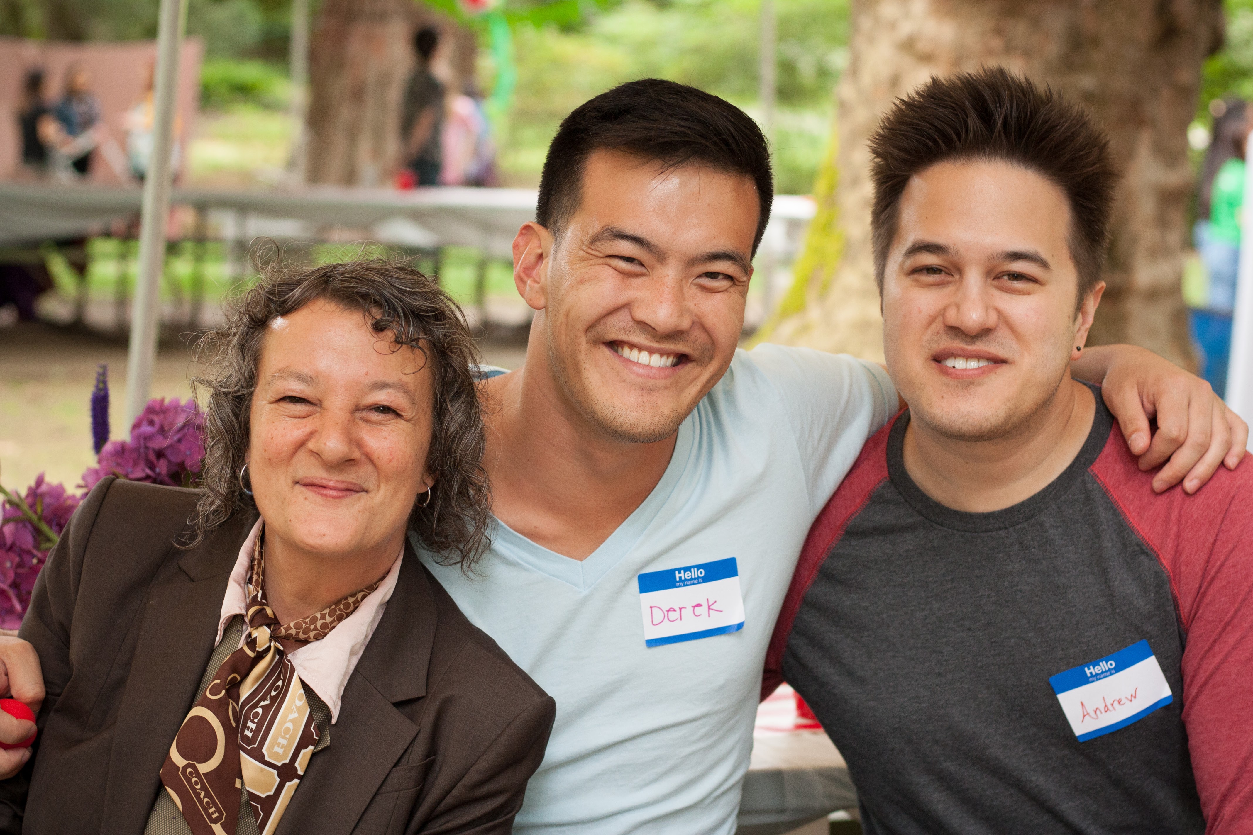 a group smiling at camera