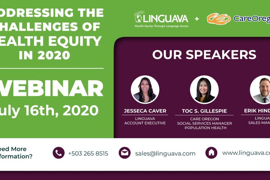 title graphic for webinar addressing the challenges of health equity in 2020